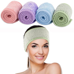 Whaline banda de cabeza spa absorbente en verde, perfecta para lavado facial.