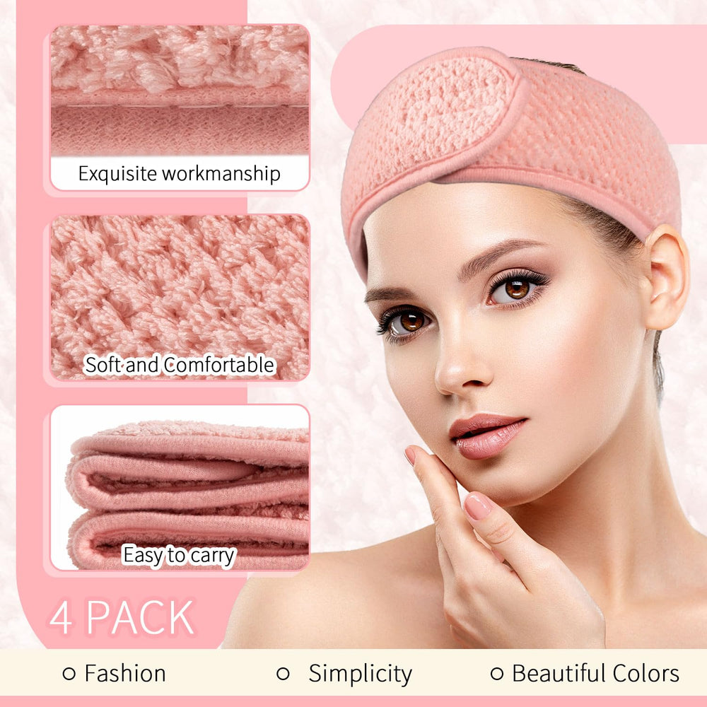 Whaline banda facial spa beige, diseño suave y absorbente para rutina diaria.