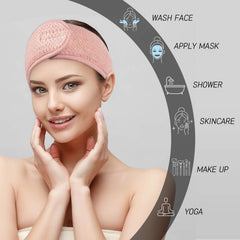 Whaline banda facial spa gris claro, banda ajustable y cómoda para yoga.