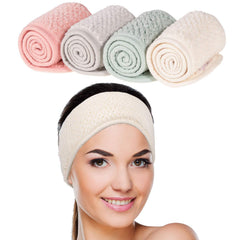 Whaline banda facial spa verde menta, tacto suave para lavado facial diario.