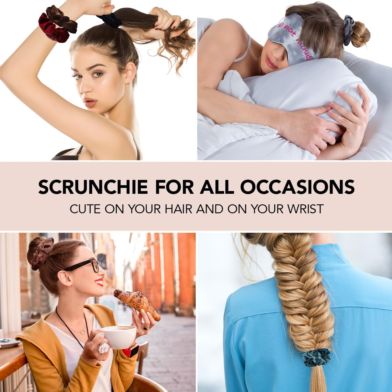 Whaline 12-piece set with evenly colored scrunchies for gifting.