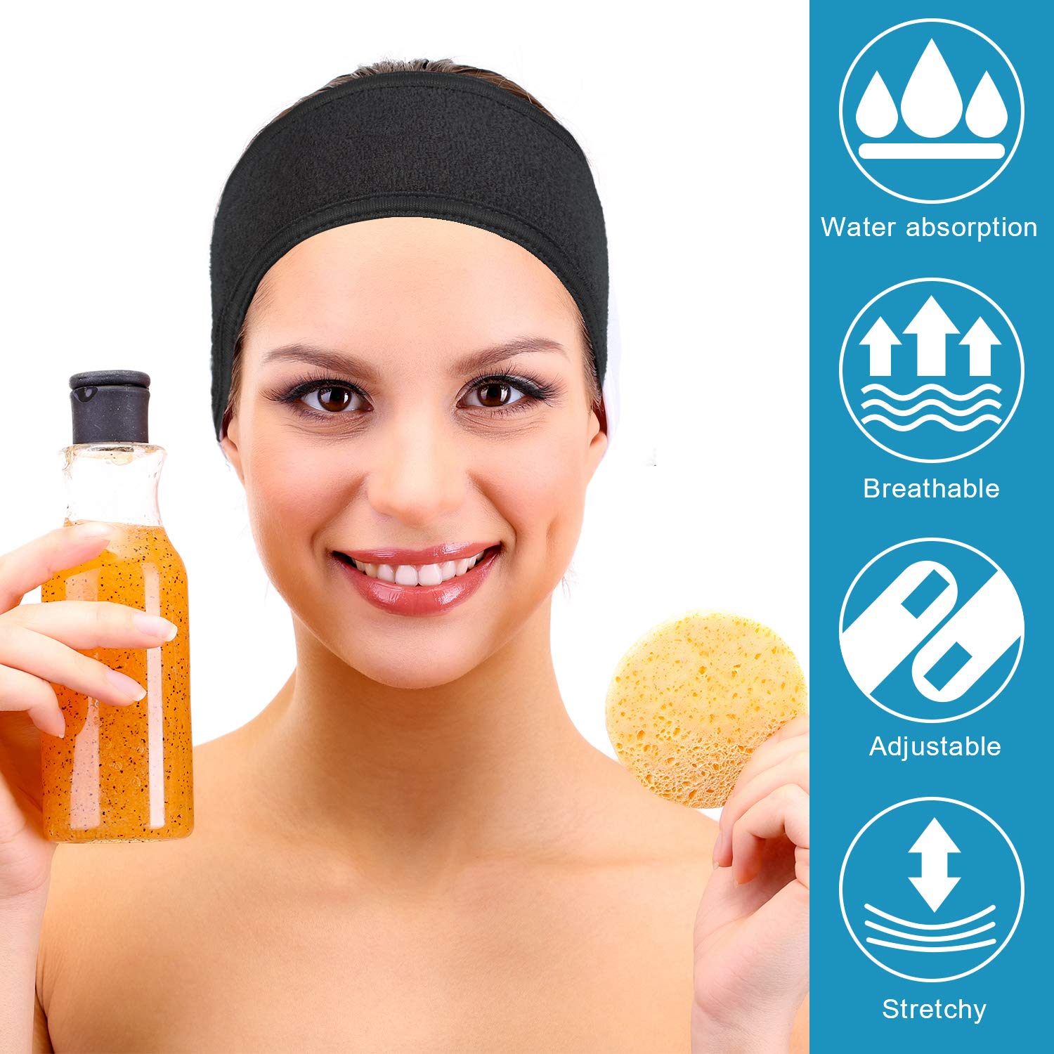 Whaline headband ideal for shower time and hair management.