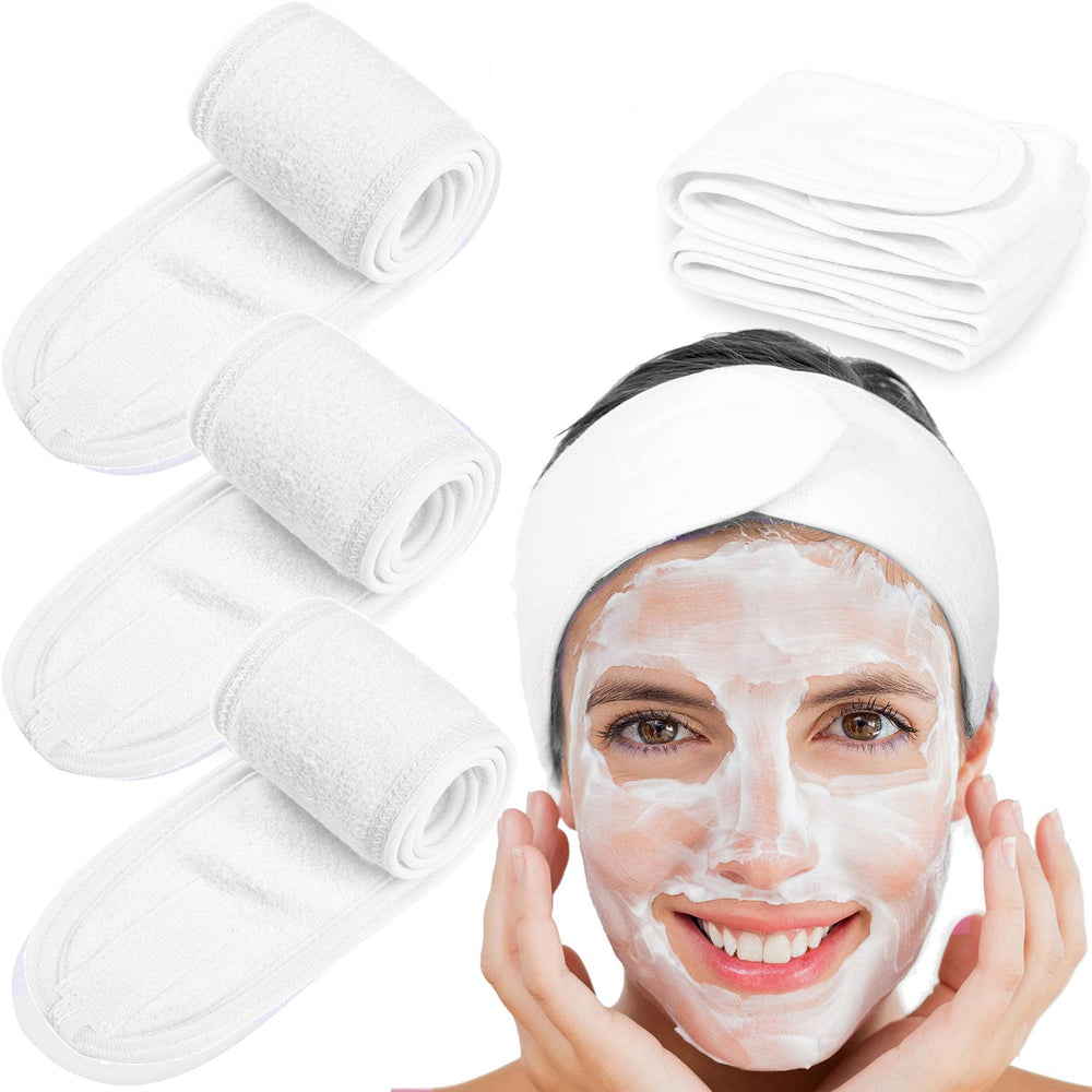 Whaline spa facial headband in white keeps hair away from the face during skincare