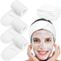 Whaline spa facial headband in white keeps hair away from the face during skincare