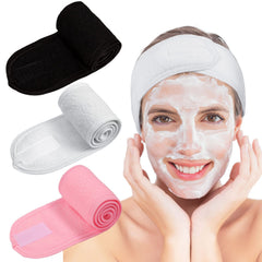 Whaline white spa headband with soft terry fabric for daily skincare comfort.