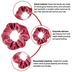 Close-up of Whaline velvet scrunchie texture, pink shade and subtle shine