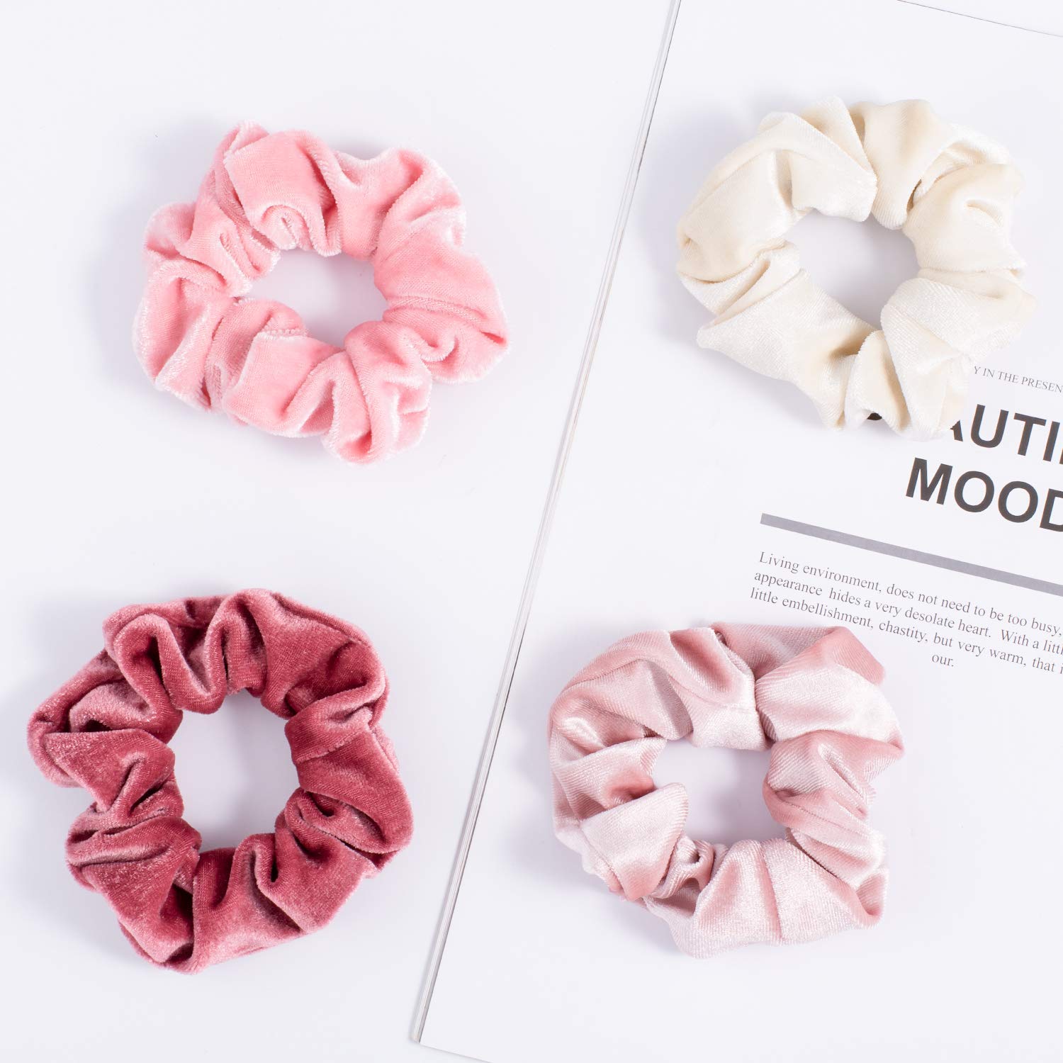 Whaline pink velvet scrunchies gift-pack ready for gifting and gifting ideas