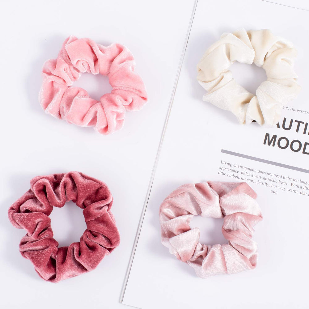 Whaline pink velvet scrunchies gift-pack ready for gifting and gifting ideas