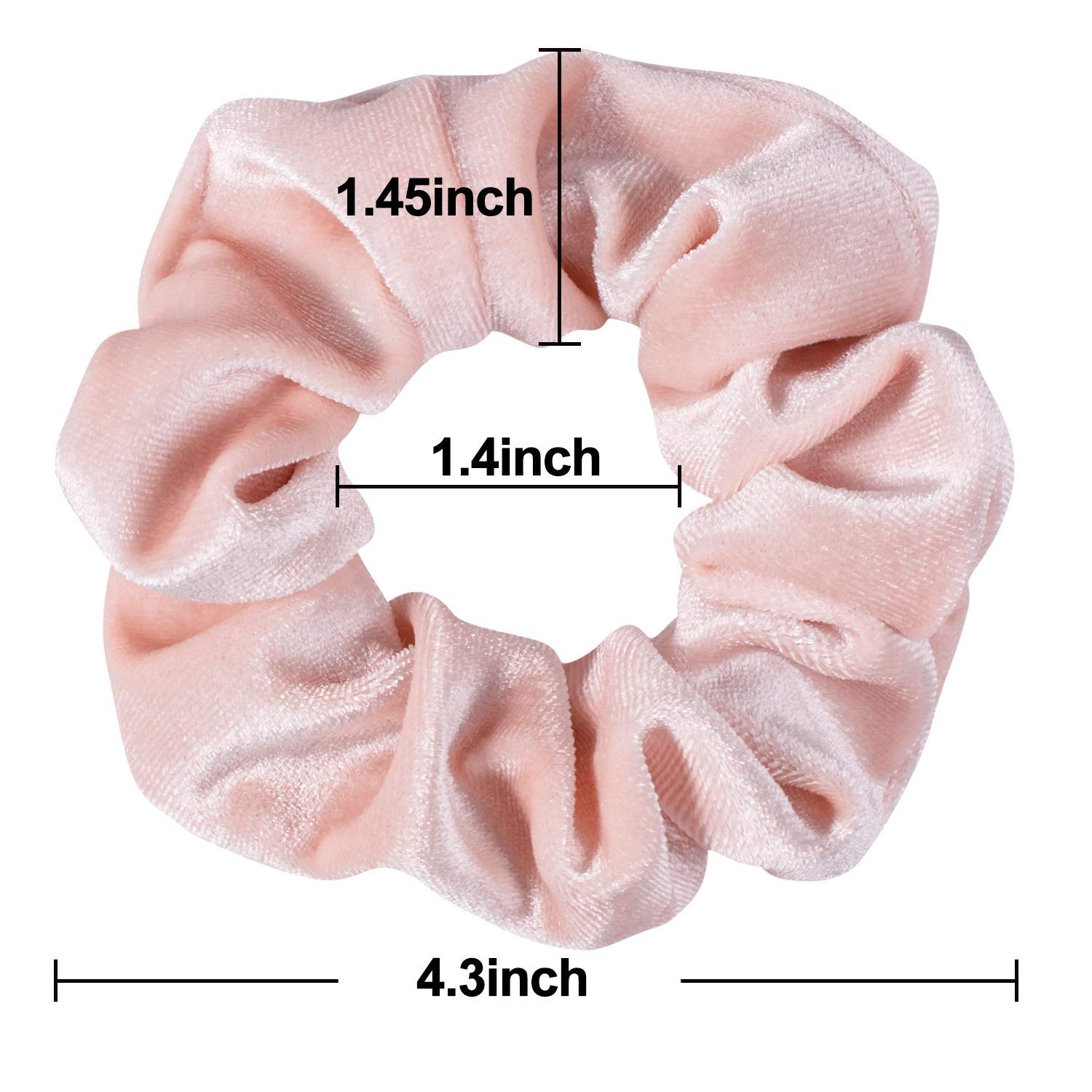 Whaline pink velvet scrunchies tied in a ponytail for gentle, secure hold