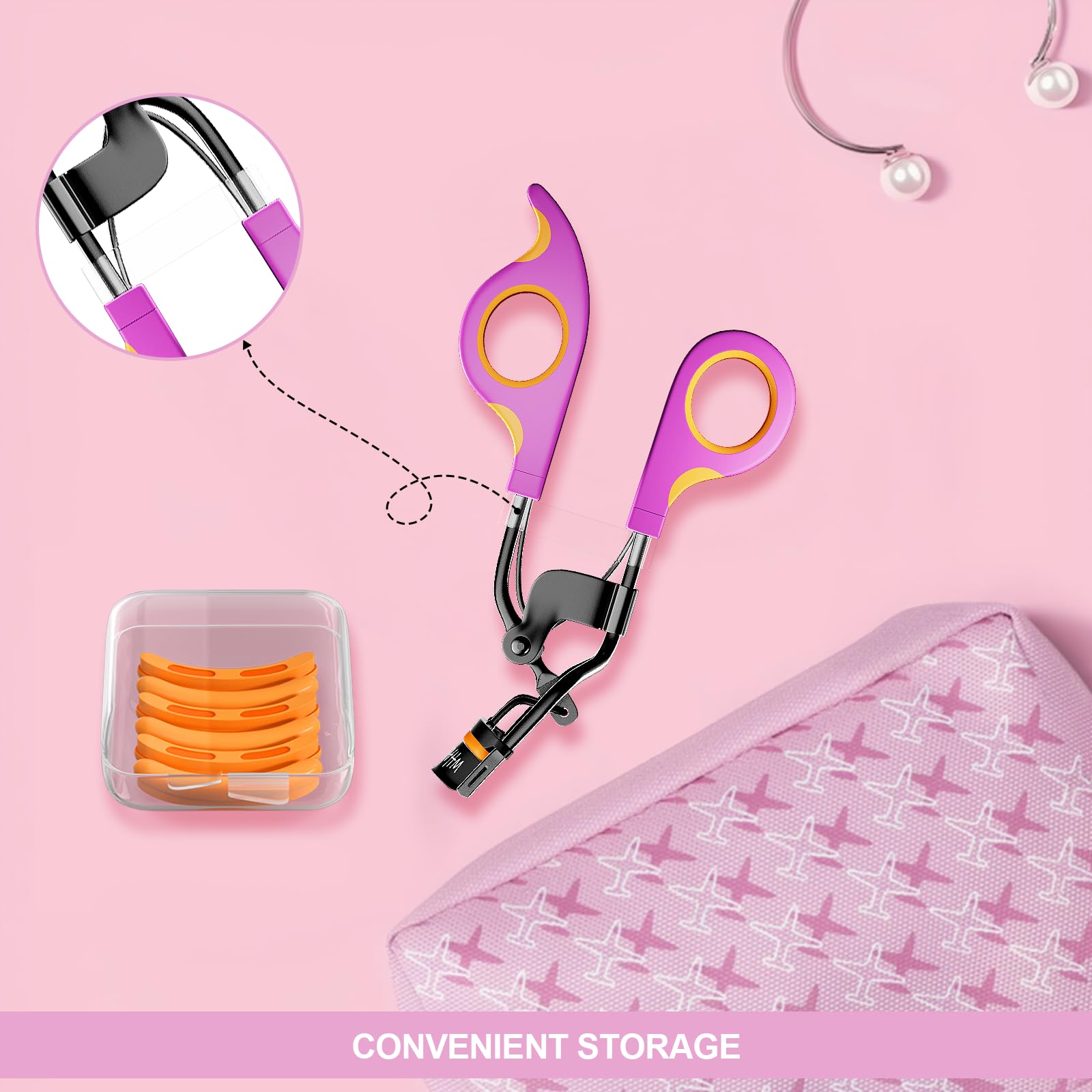 Whalrace eyelash curler transparent clip for storage