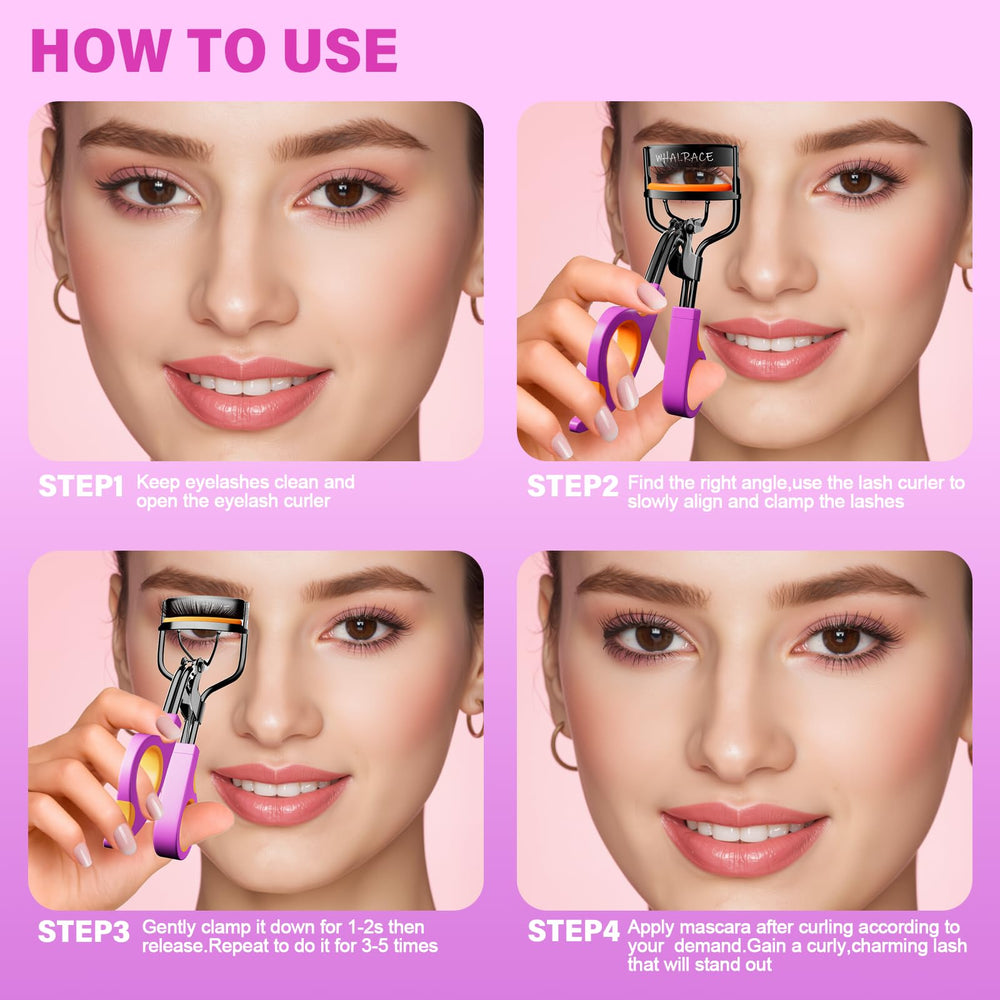 Whalrace eyelash curler dual-color handle close-up for grip control