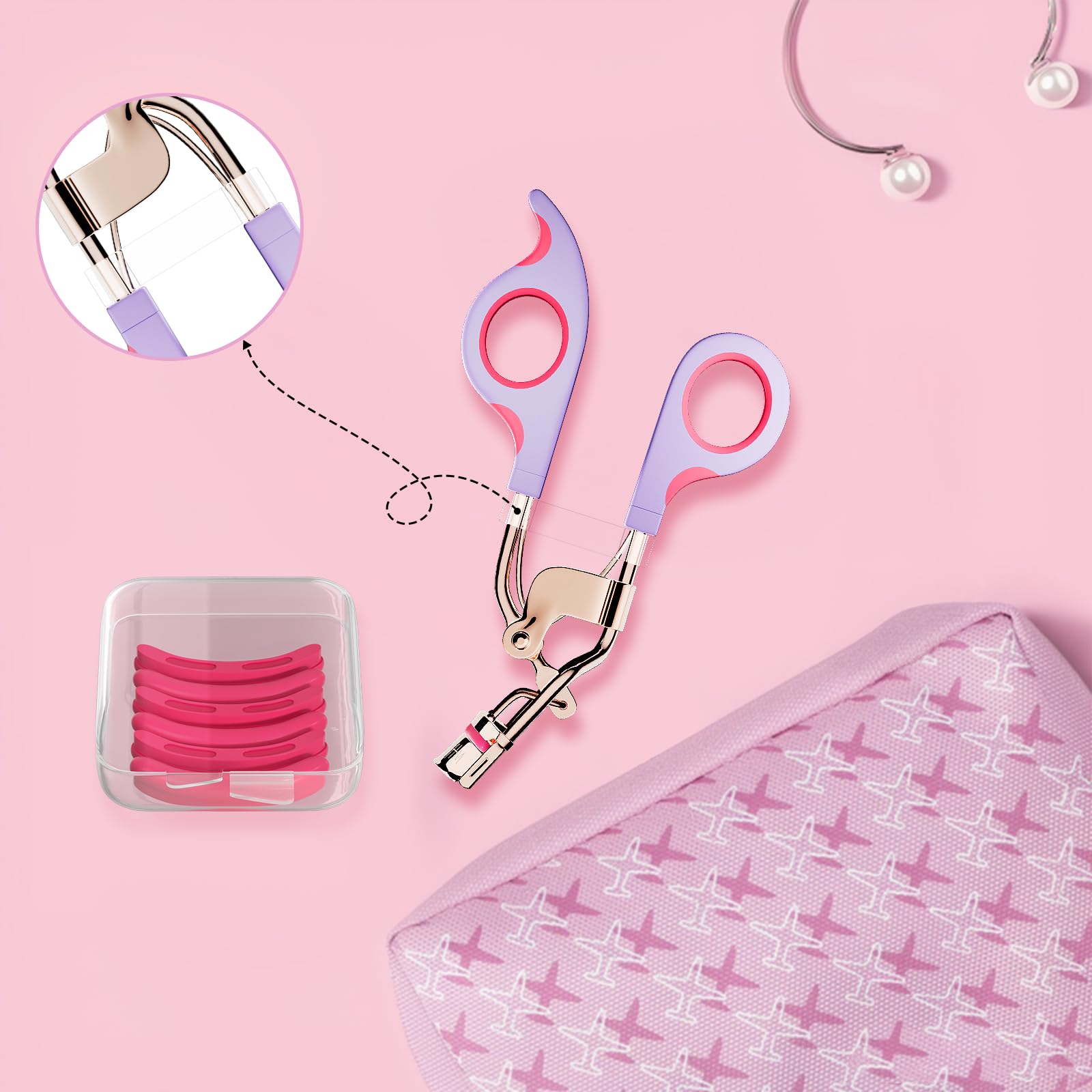 Whalrace eyelash curler gift box rose design, ideal gift for her