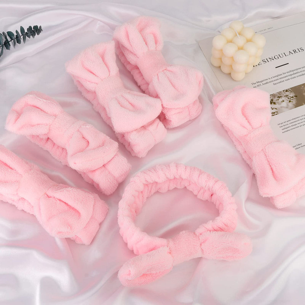 WHAVEL set de bandas rosa para cuidado de la piel durante spa en casa.