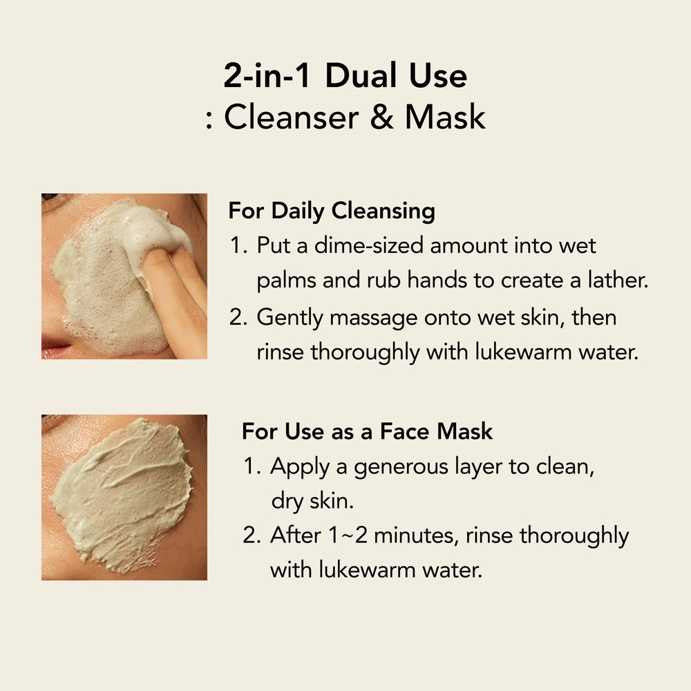 Whipped Semo Face Wash demonstration of mask layering on clean skin.