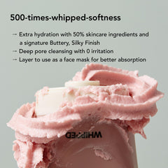 Whipped Semo Face Wash close-up with hyaluronic acid and ceramide for hydration.