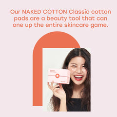 Closeup of White Rabbit Naked Cotton Classic pad showing purity and softness.