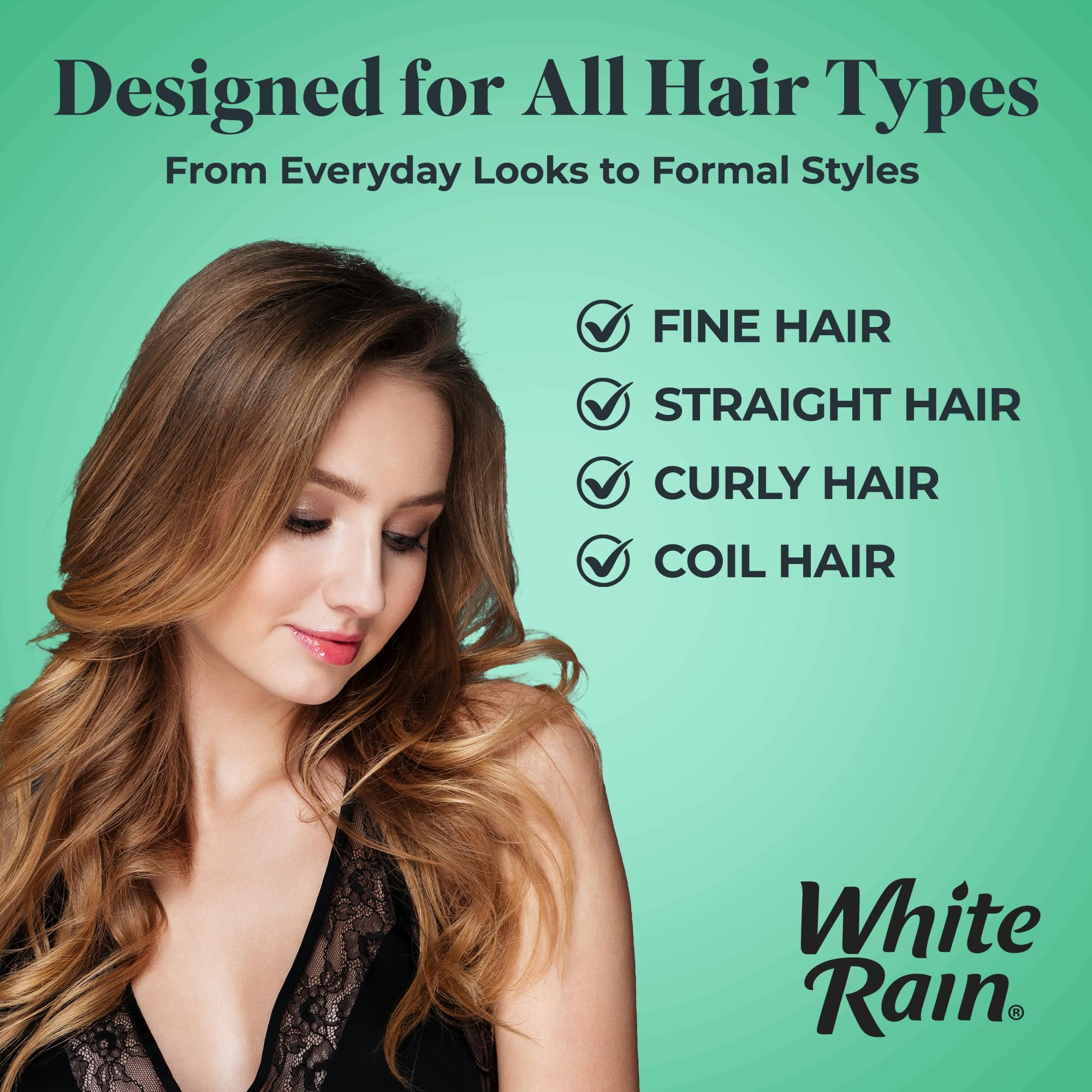 White Rain spray fijador acabado ligero y no pegajoso para todos los tipos de pelo.