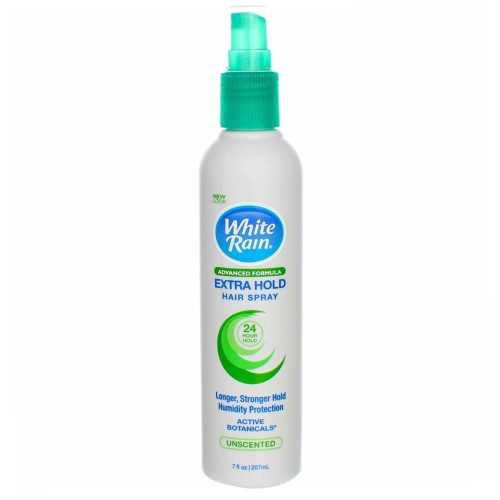 White Rain spray fijador cabello; botella de 7 oz para fijar peinado de larga duración.