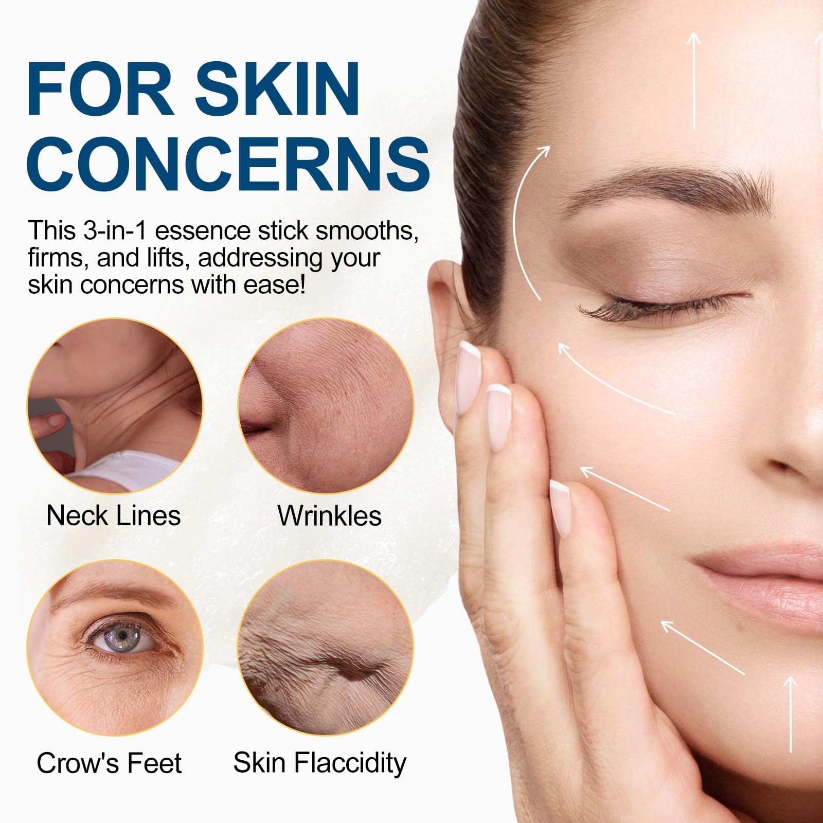 WHLH & Well-Being Retinol Serum Stick on the neck for targeted lifting.