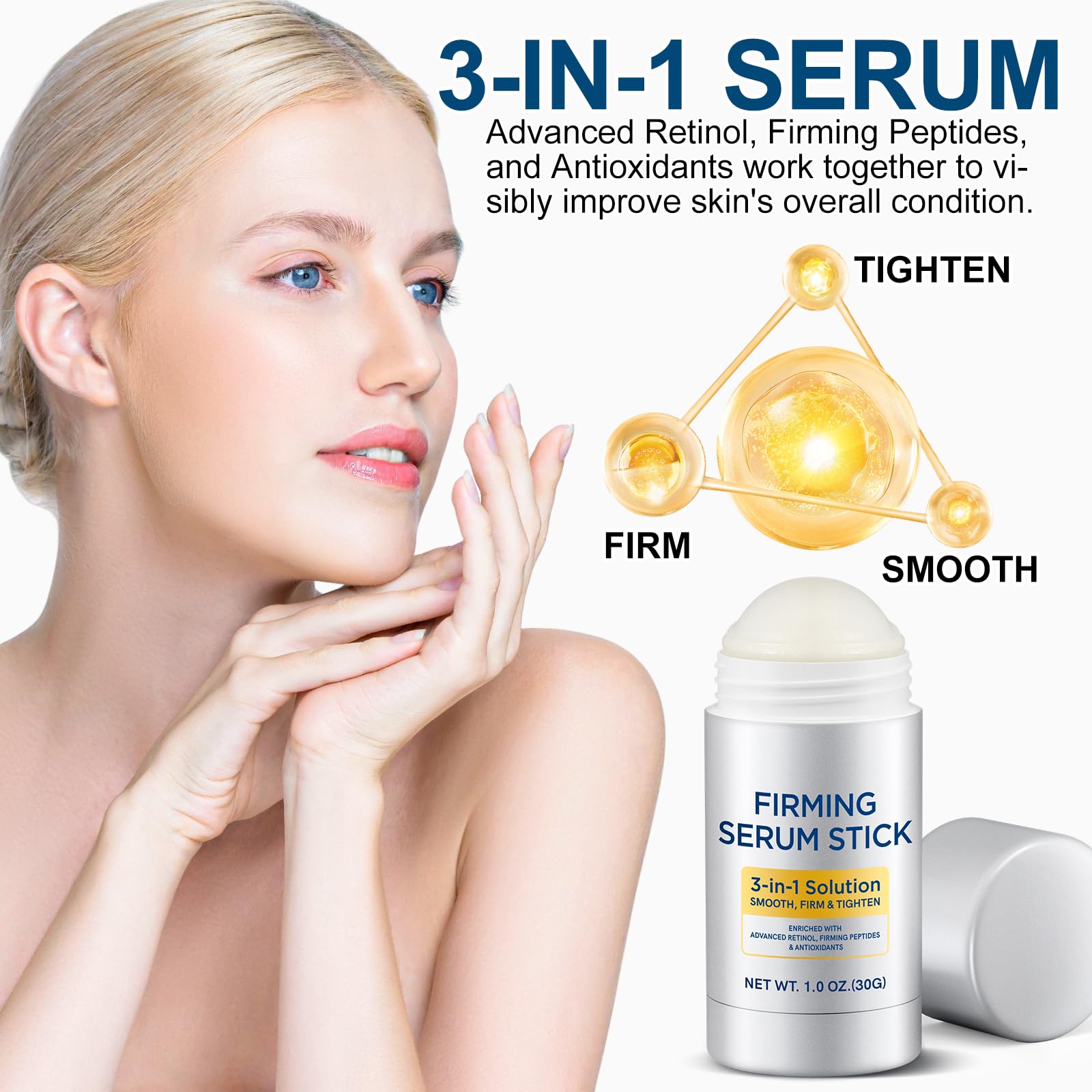 WHLH Retinol Serum Stick helping address fine lines for a refined look.