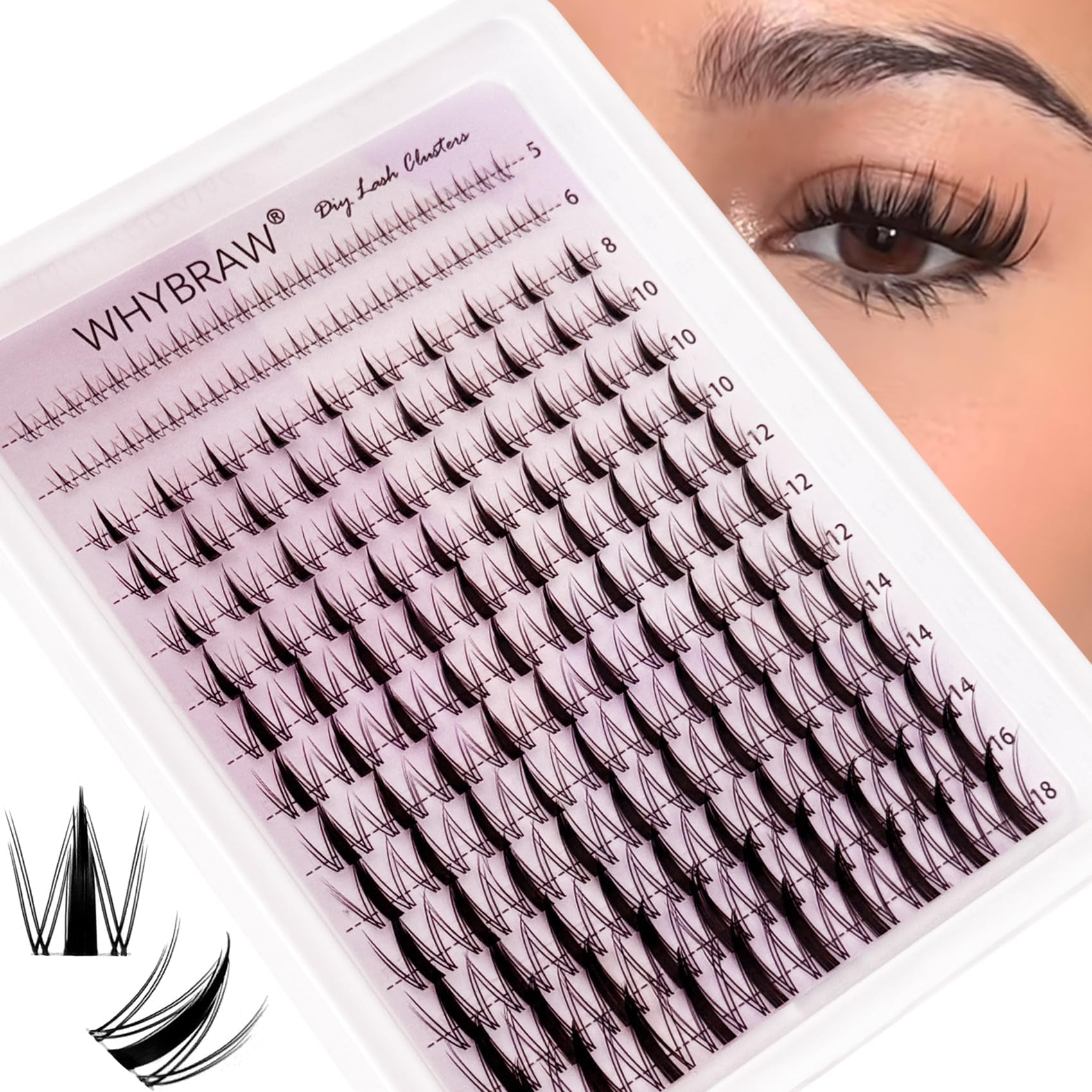 Whybraw manga lashes kit display for versatile DIY styling.