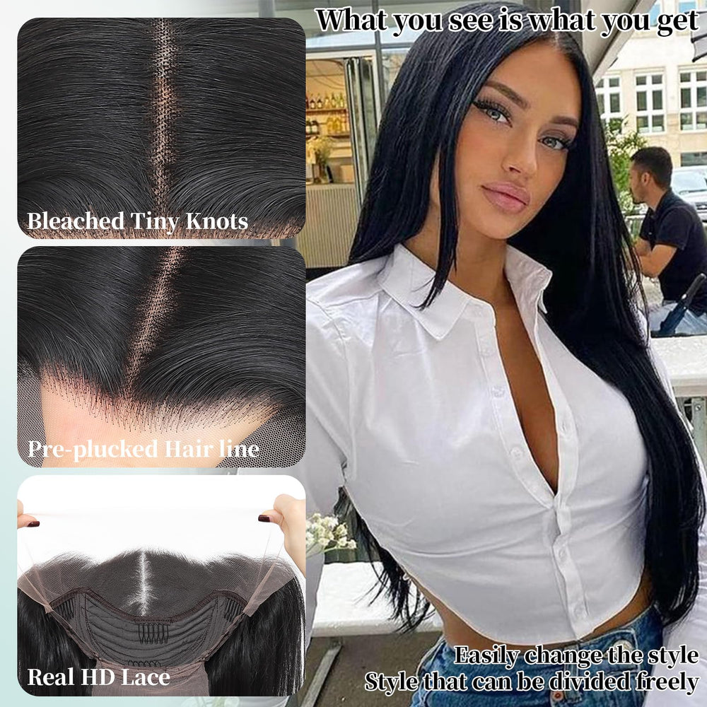 Wigaga 26-inch long straight wig for versatile daily styling