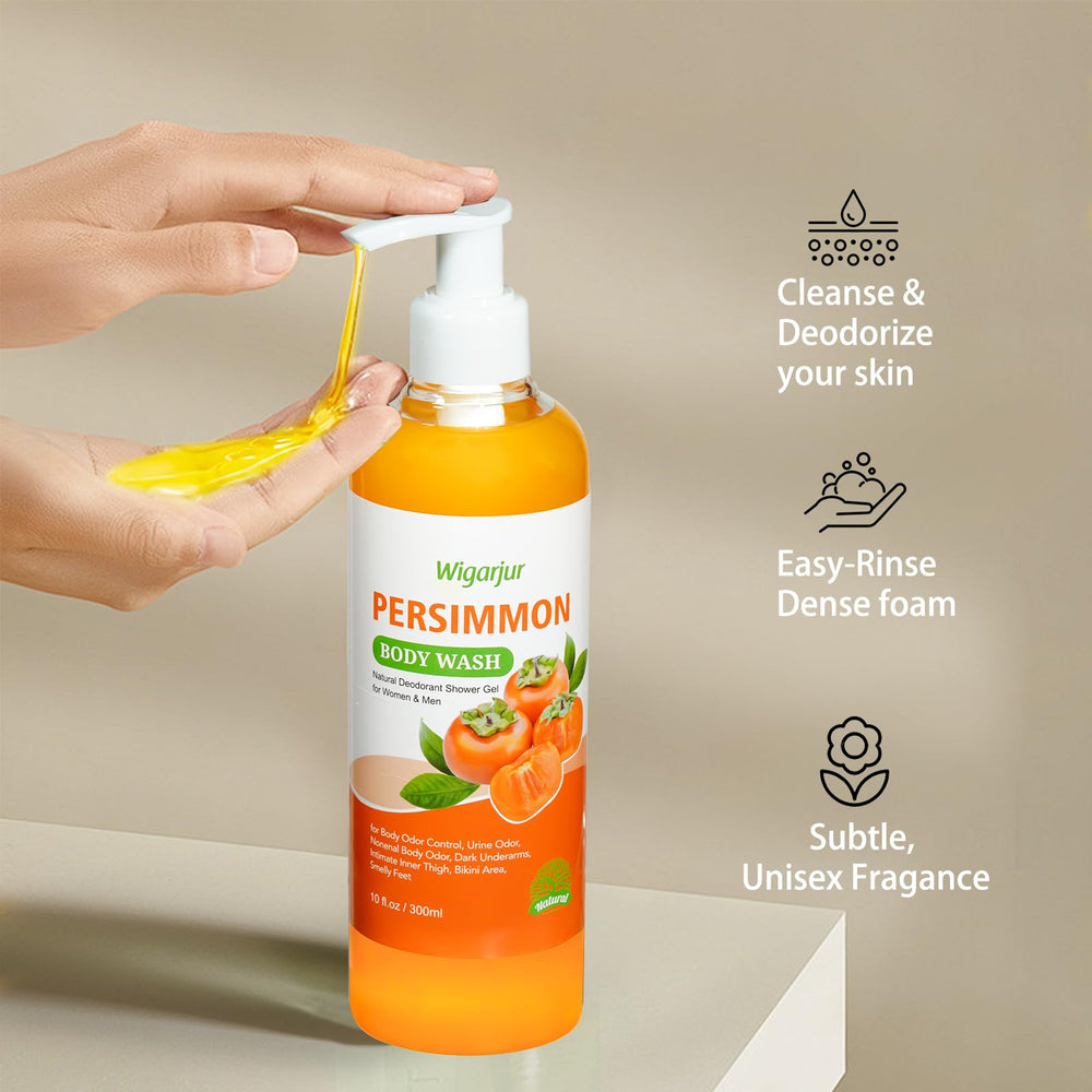 Wigarjur envase persimón de 300 ml, presentación duradera para uso prolongado.