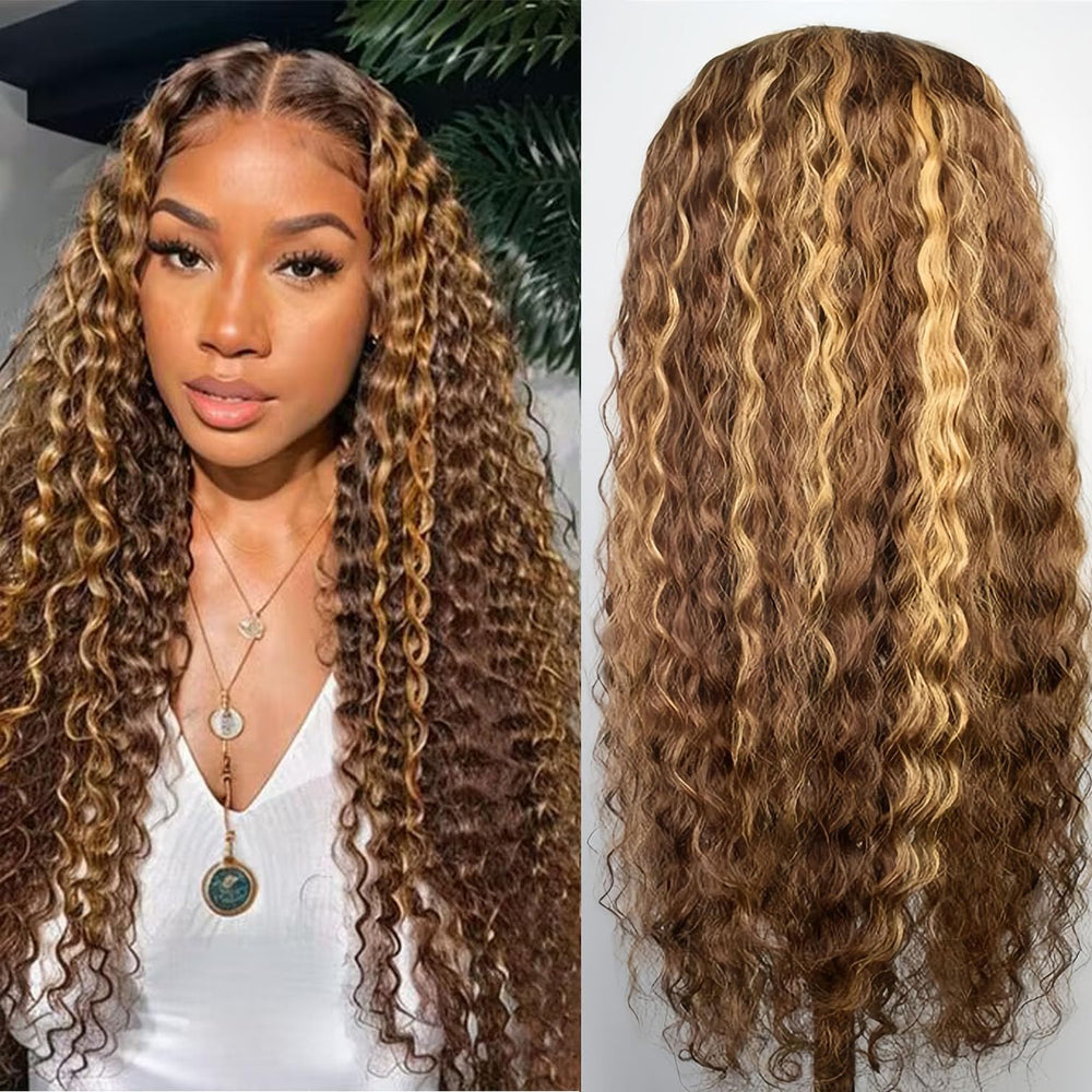 Wighottie deep-wave lace-front 22in wig for natural daily styling