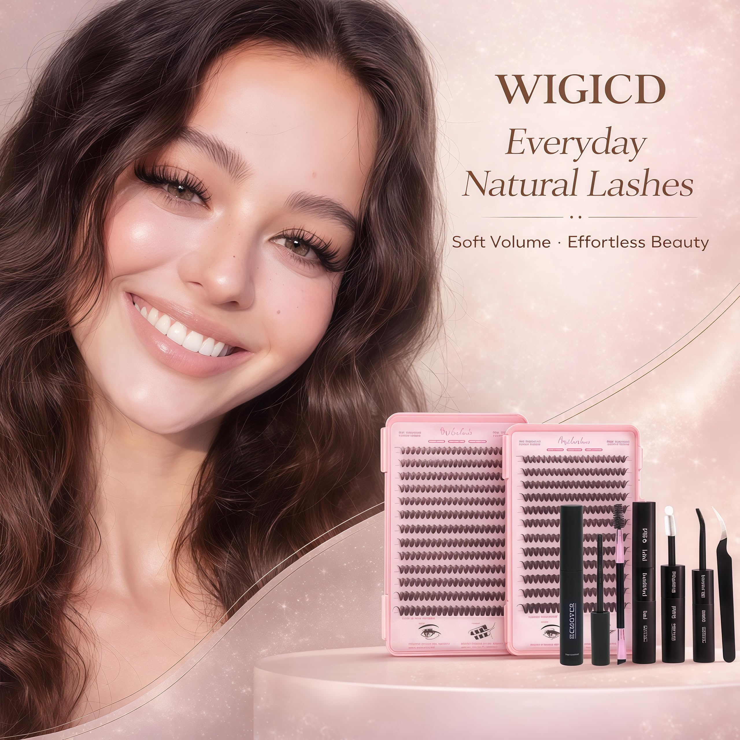 WIGICD D curl fluffy wispy lashes provide dramatic yet natural lift