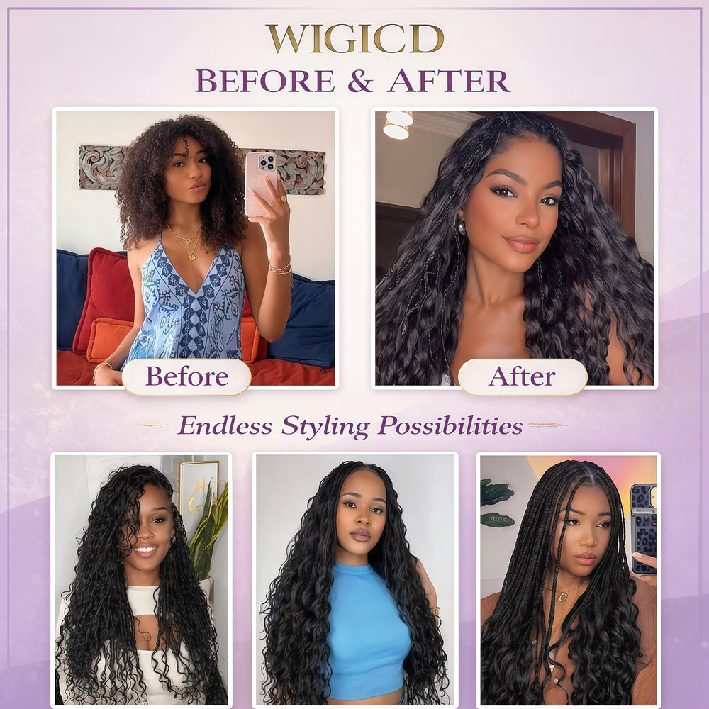 WIGICD synthetic-human mix braiding hair blends texture affordably
