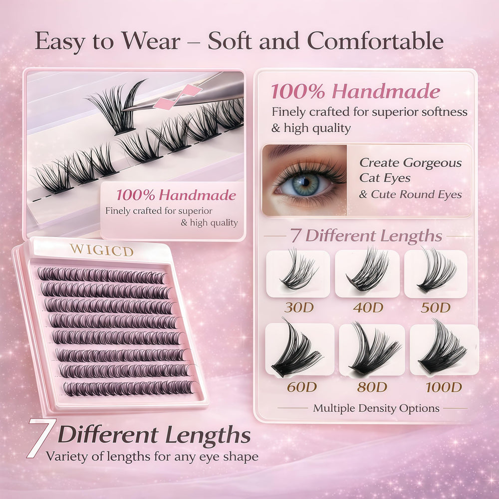 WIGICD tweezers and brush included for precise lash placement