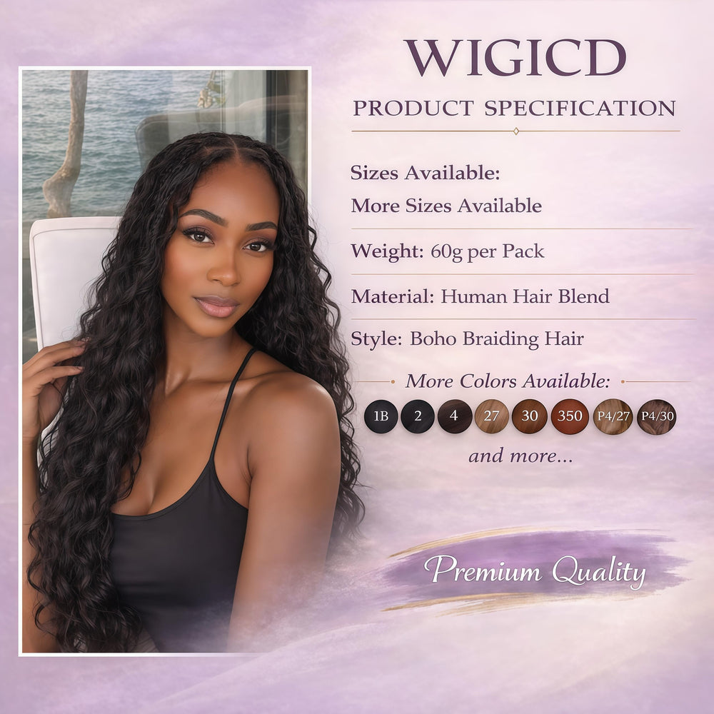 WIGICD wet and wavy braiding hair offers versatile boho looks