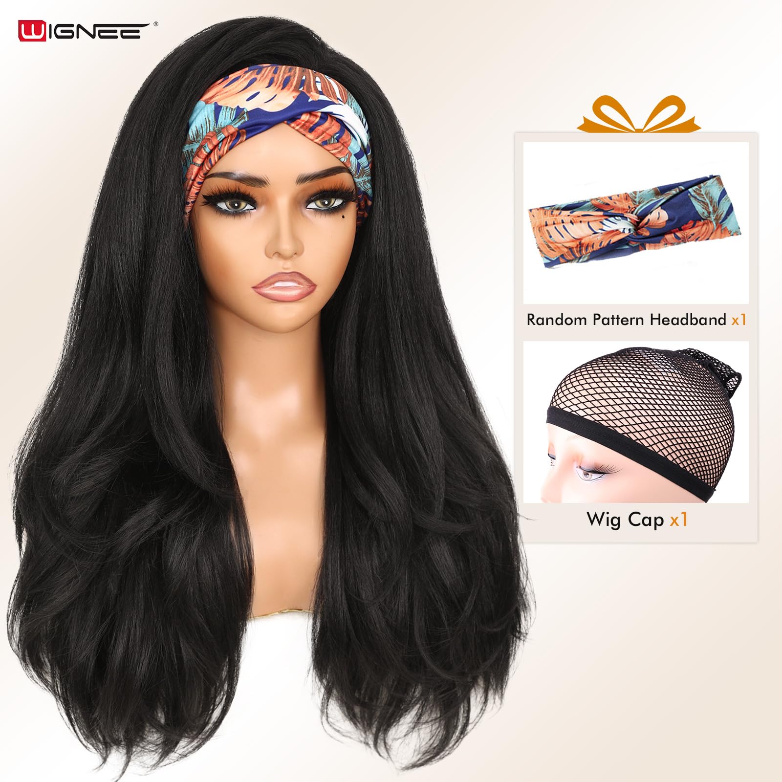 WIGNEE 26in wig length adds fullness and dramatic movement.