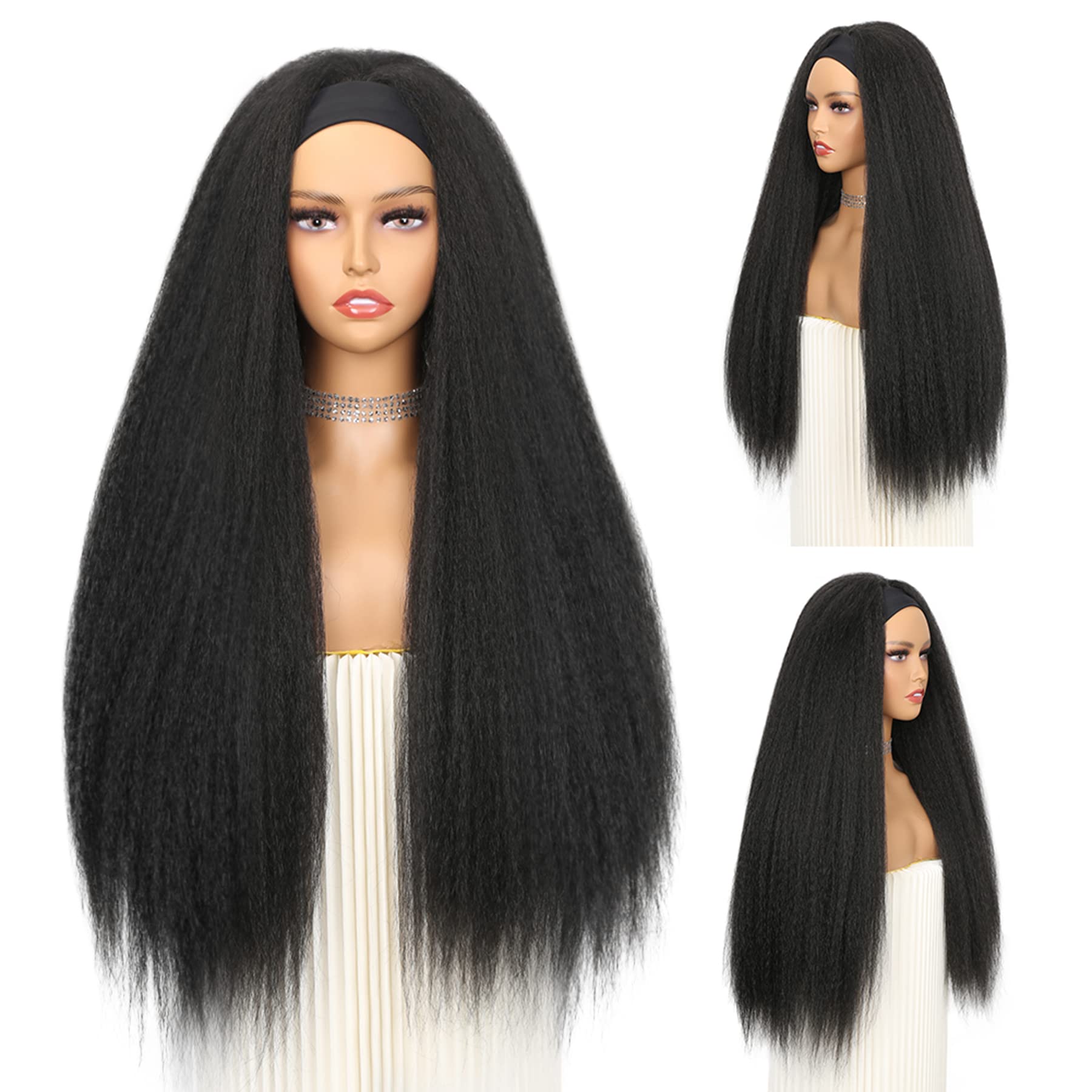 WIGNEE headband wig with black headband detail for quick styling