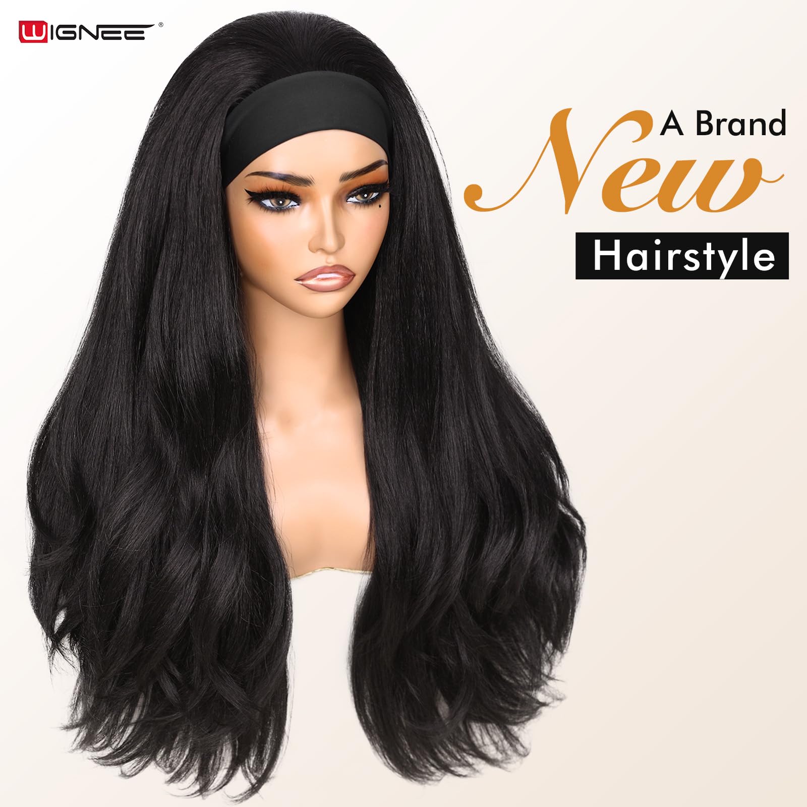 WIGNEE Breathable headband shows gentle comfort for all-day wear.