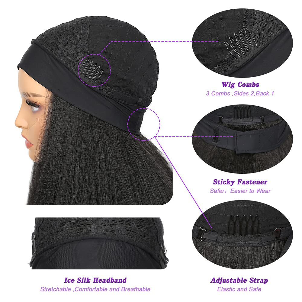 WIGNEE kinky straight wig ponytail option demonstrating versatility