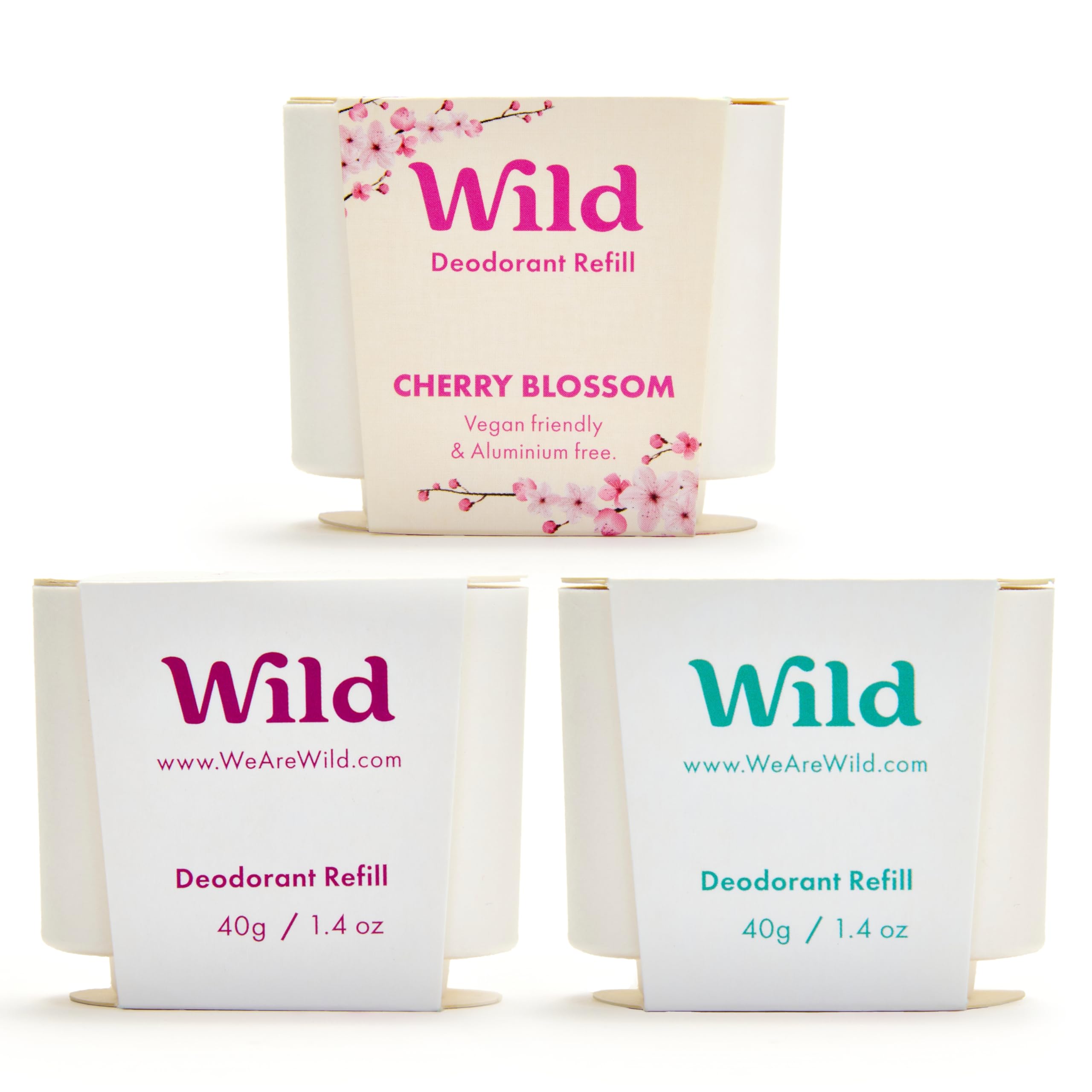 Wild aluminum-free deodorant refill pack cover showing sustainable bamboo design