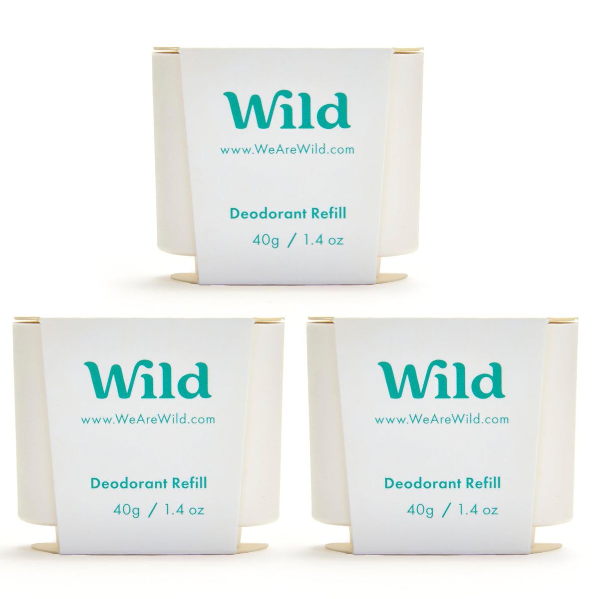 Wild refillable deodorant bottle with Fresh Cotton & Sea Salt for all-day freshness