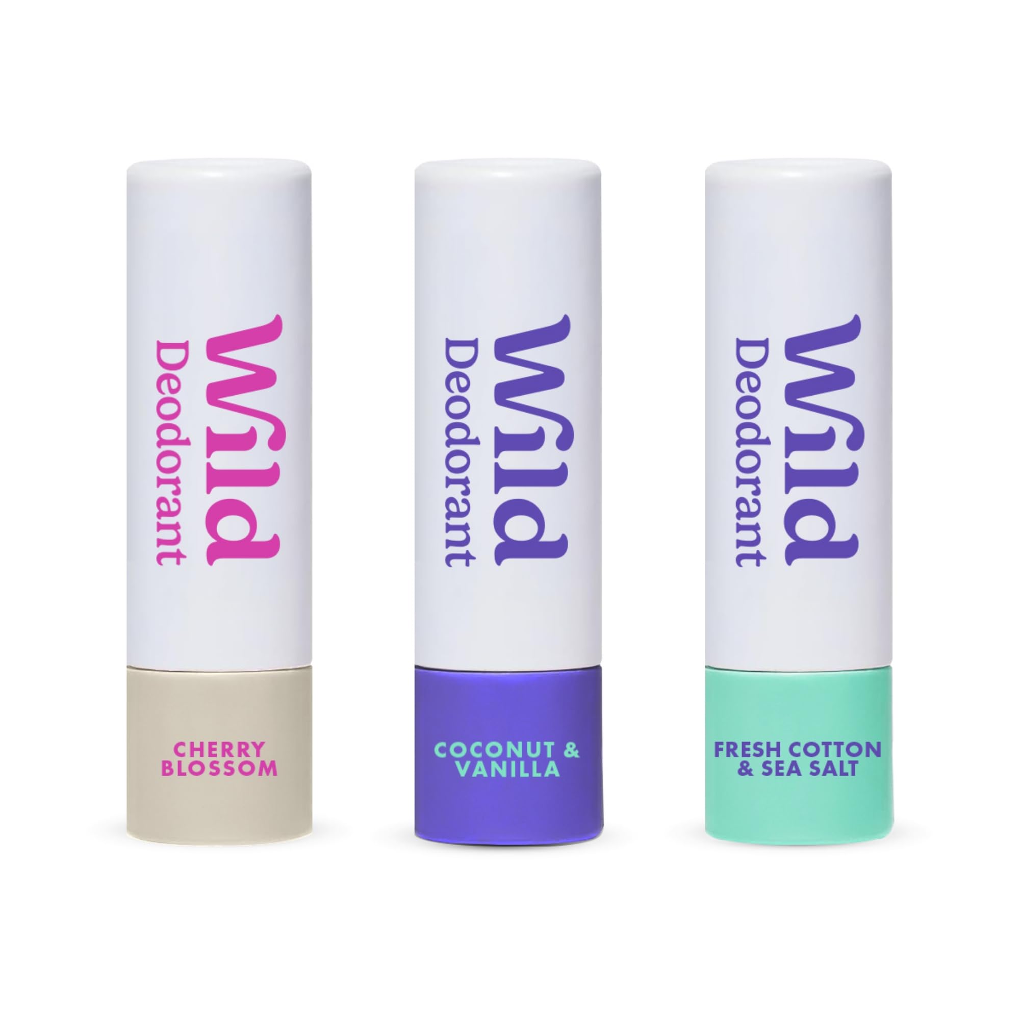 Wild fresh cotton and sea salt mini deodorant for travel and all-day freshness.