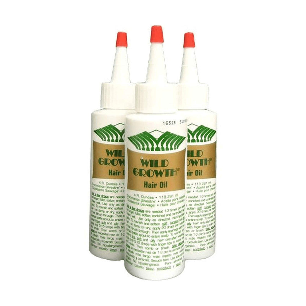 Wild Growth Hair Oil bottle set shown for easy at-home styling and longer-lasting presses.