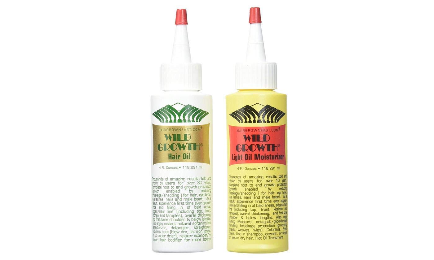 Wild Growth yellow bottle emphasizes extra moisture for scalp refresh and a high-gloss finish.