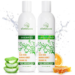 Wild Naturals eczema and psoriasis shampoo bottle for soothing scalp relief