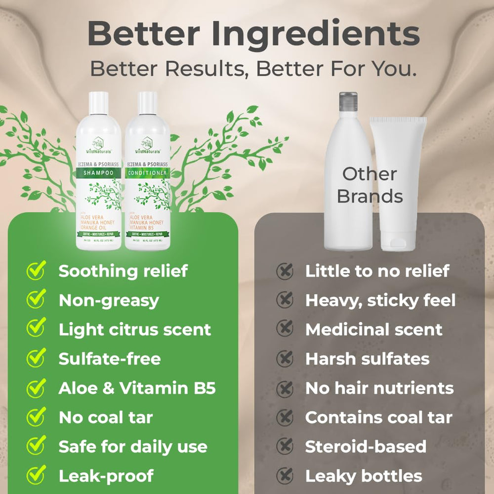 Wild Naturals duo in use on sensitive scalp for gentle cleansing