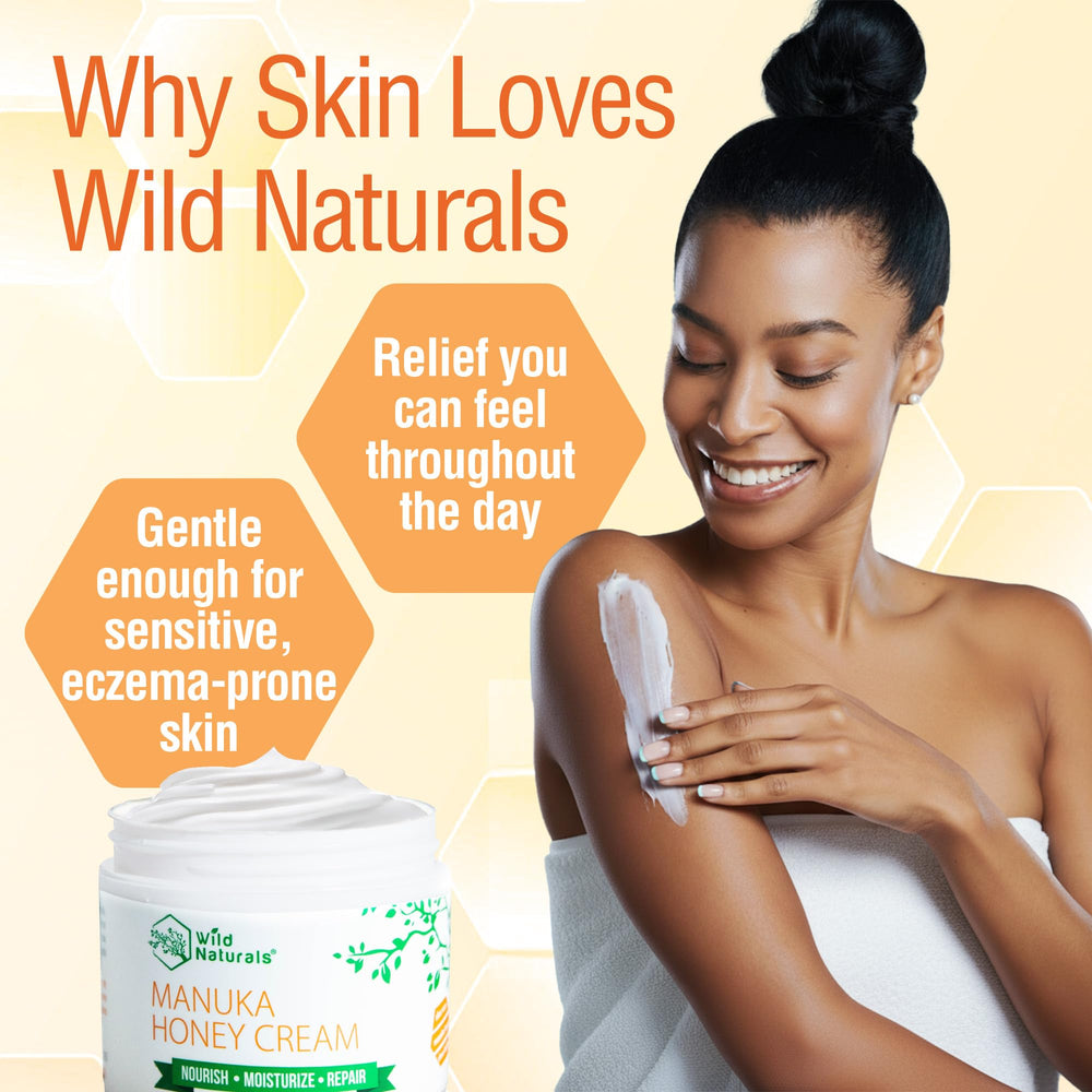 Ingredientes naturales de Wild Naturals con miel de Manuka, cuidado suave