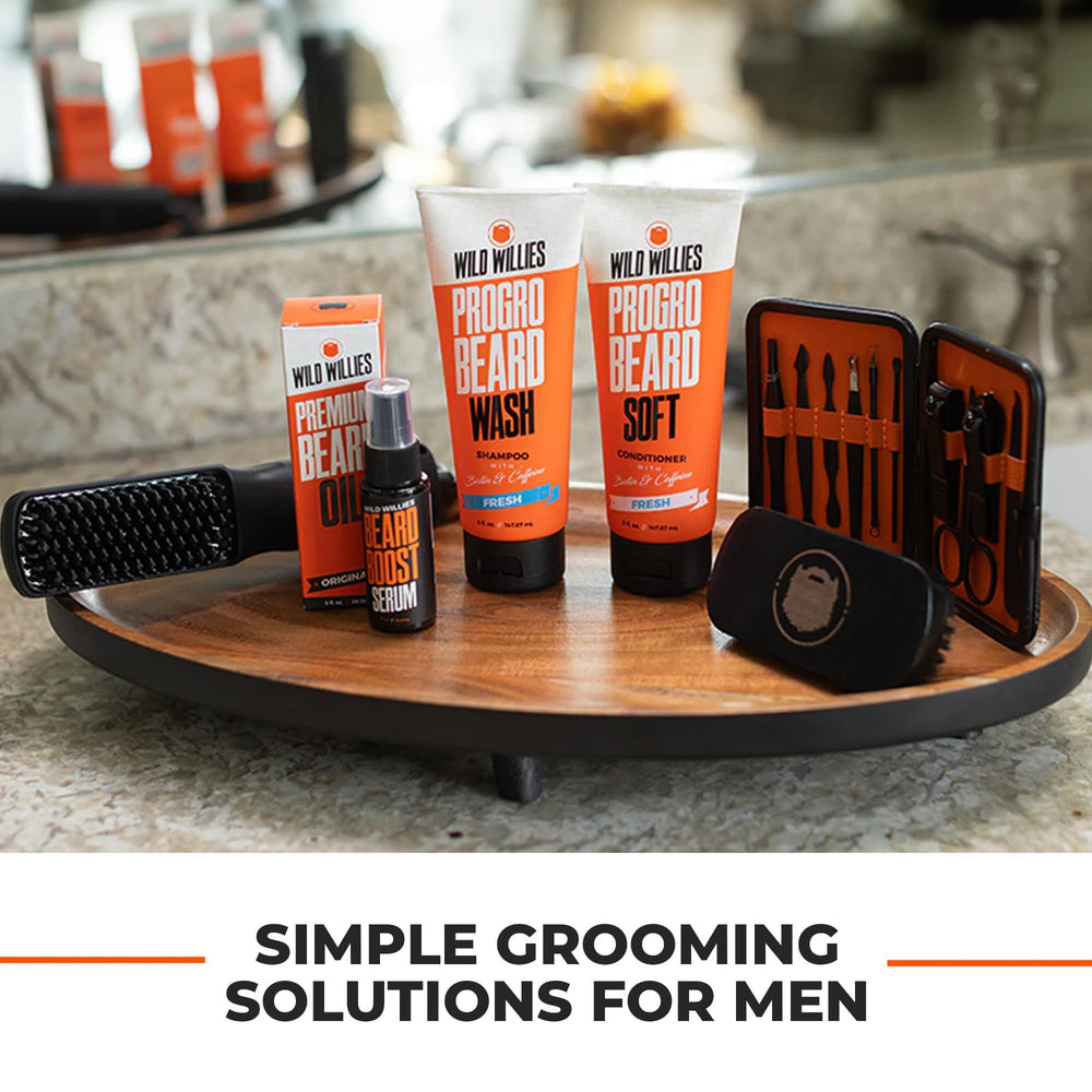 Wild Willies 2oz bottle packaging signals premium conditioning on the go.