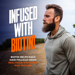 Wild Willies Beard Boost Serum being applied to beard and skin.