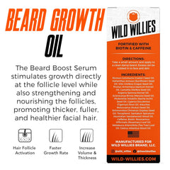 Wild Willies Beard Boost Serum pump dispensing for easy daily grooming.