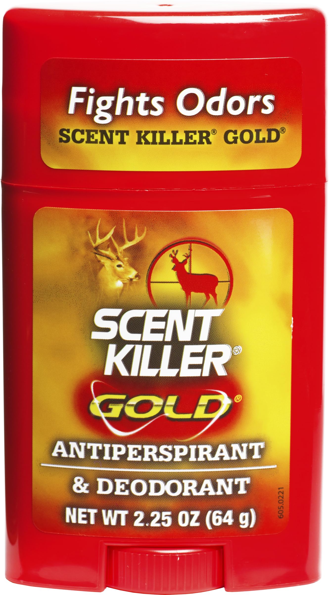 Wildlife Research Center Scent Killer Gold stick front view demonstrates compact, long-lasting odor control.