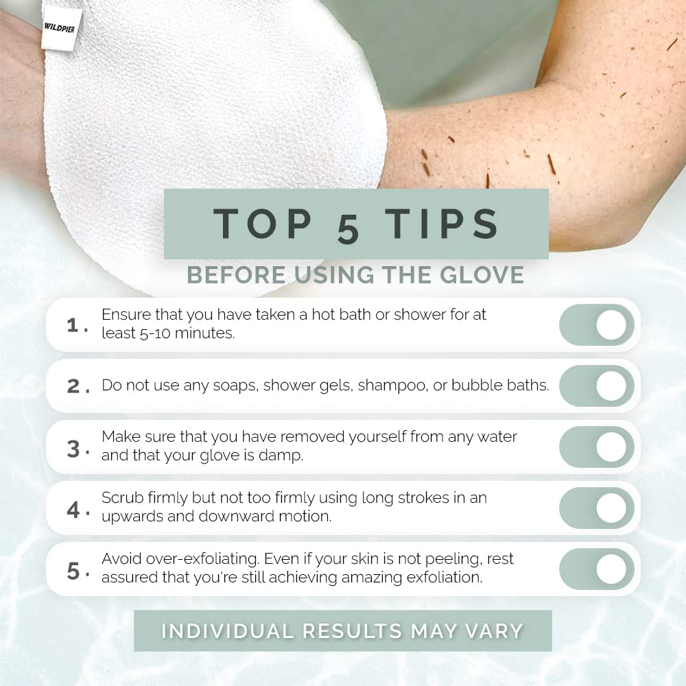 Wildpier Eco-friendly exfoliating glove packaging emphasizes sustainable routine