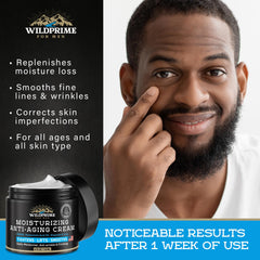 WildPRIME bottle demonstrating shave lotion use during routine